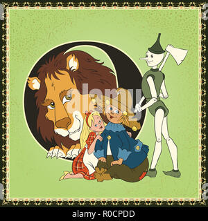 Bambini prenota cartoon alfabeto da favola. Lettera O. Il meraviglioso Mago di Oz di Lyman Frank Baum Foto Stock