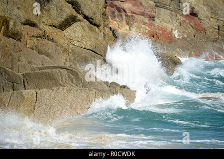 Porthcurno Beach, Cornwall Foto Stock