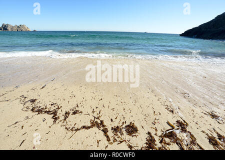 Porthcurno Beach, Cornwall Foto Stock