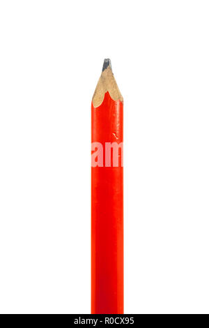 Red falegnami matita su sfondo bianco Foto Stock