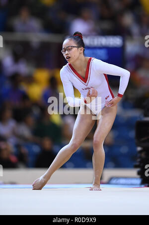 Doha, Katar. 03 Nov, 2018. Morgan Hurd (USA) a terra. GES/Ginnastica/Gymnastics World Championships di Doha, Geraetfinale, 03.11.2018 - GES/ginnastica artistica/Gymnastics World Championships: 03.11.2018 - | Utilizzo di credito in tutto il mondo: dpa/Alamy Live News Foto Stock