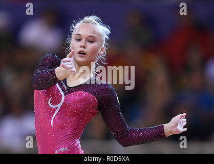 Doha, Katar. 03 Nov, 2018. Angelina Melnikova (Russia) a massa. GES/Ginnastica/Gymnastics World Championships di Doha, Geraetfinale, 03.11.2018 - GES/ginnastica artistica/Gymnastics World Championships: 03.11.2018 - | Utilizzo di credito in tutto il mondo: dpa/Alamy Live News Foto Stock