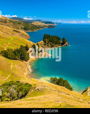 Vista sul Bacino di corrente vicino Pass francese, Marlborough Sounds Foto Stock