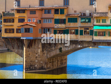 Dettaglio del Ponte Vecchio a Firenze Foto Stock