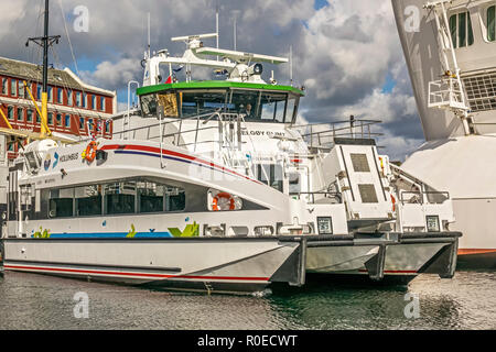 Traghetti e navi in porto, Stavanger Norvegia Foto Stock