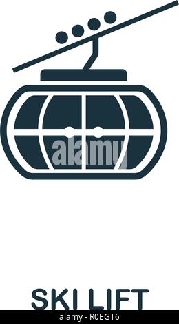 Ski lift icona. Premio di design di stile da sport invernali collezione. UX e UI. Pixel perfect ski lift icona per web design, applicazioni software, la stampa usa Illustrazione Vettoriale