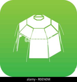 Tenda esagonale icona Vettore verde Illustrazione Vettoriale