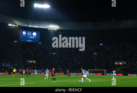 KHARKIV, Ucraina - 23 ottobre 2018: la UEFA Champions League Shakhtar Donetsk v Manchester City a OSK Metalist stadium di Kharkiv, Ucraina. ManCit Foto Stock