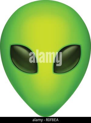 Verde alien vista frontale Illustrazione Vettoriale