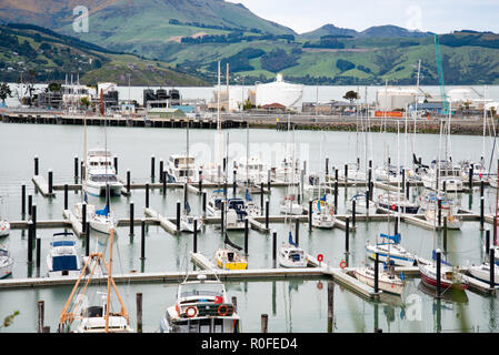 Lttelton Marina nuova Zelanda Foto Stock