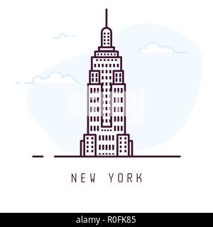 New York lo stile linea Illustrazione Vettoriale