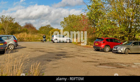 SCOTSTOWN MOOR natura locale riserva la città di Aberdeen Scotland principale parcheggio auto Foto Stock