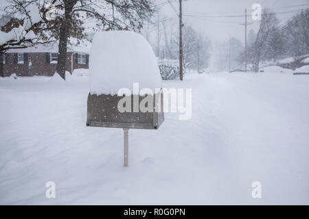 Tempesta di neve, Ithaca, New York. Foto Stock