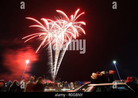 Fuochi d'artificio a Whitley Bay. Foto Stock