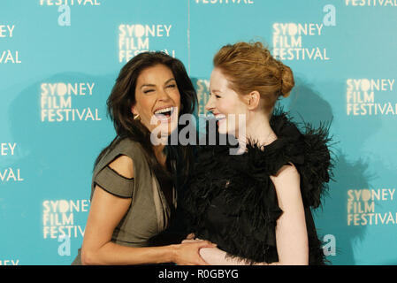 Teri Hatcher partecipa alla premiere di 'Coraline" con Miranda Otto come parte del Sidney Film Festival. Sydney, Australia 10.06.09. Foto Stock