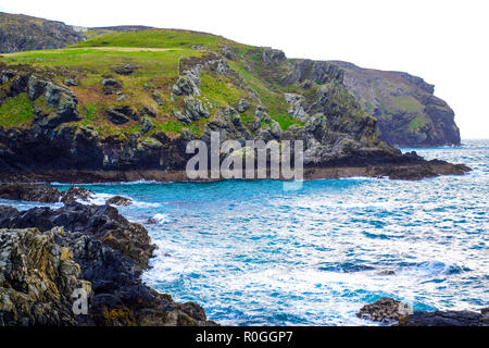 Bellissimo paesaggio del suono di vitello nell'Isola di Man, un famoso punto di vista nella isola Foto Stock