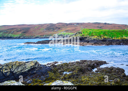 Bellissimo paesaggio del suono di vitello nell'Isola di Man, un famoso punto di vista nella isola Foto Stock