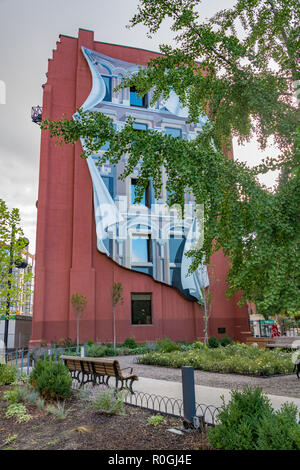 Parete artistici, posteriore di Gooderham Flat Iron Building, Toronto, Ontario, Canada Foto Stock