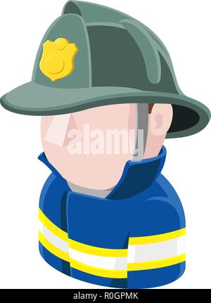 Fireman Avatar icona Persone Illustrazione Vettoriale