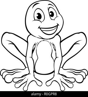 Cartoon carattere di rana Illustrazione Vettoriale