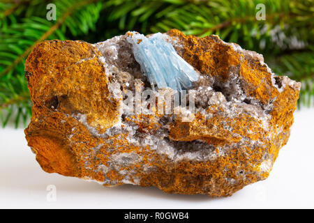 La barite su calcite, Stoneham, saldare County, Colorado gem Foto Stock