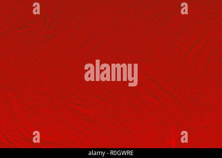 Rosso sfondo astratto con ampie ondulata pennellate, vernice acrilico imitazione Foto Stock