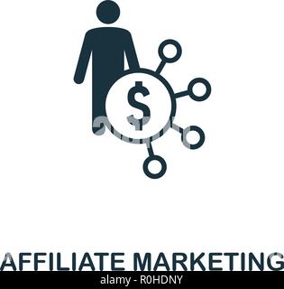 Il marketing di affiliazione icona. Premio di design di stile dalla raccolta pubblicitaria. UX e UI. Pixel perfect affiliate marketing icona per web design, applicazioni, così Illustrazione Vettoriale