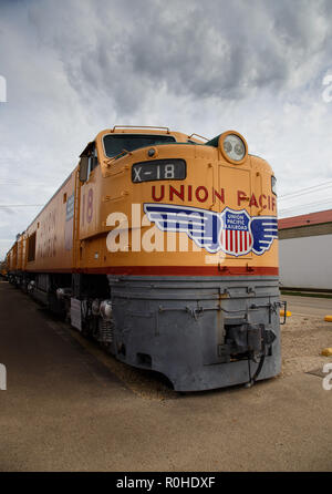 Union Pacific Railroad GTEL X-18 - Un 1960 General Electric 8.500 cavalli vapore turbina a gas-locomotiva elettrica. Uno dei due sopravvissuti di Union Pacific's turb Foto Stock