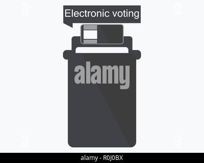Urna elettronica icona isolati su sfondo bianco. Voto elettronico. Illustrazione Vettoriale Illustrazione Vettoriale
