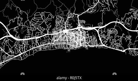 Vettore urbano mappa della città di Marbella, Spagna Illustrazione Vettoriale