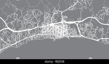 Vettore urbano mappa della città di Marbella, Spagna Illustrazione Vettoriale