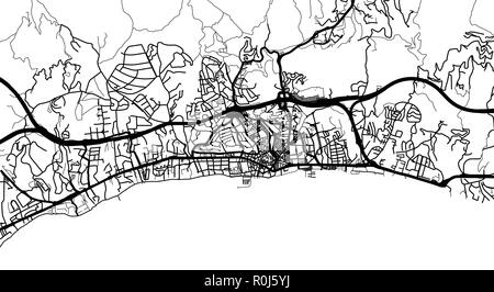 Vettore urbano mappa della città di Marbella, Spagna Illustrazione Vettoriale