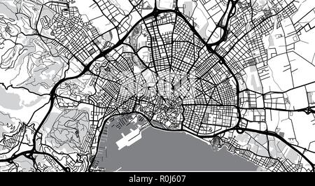 Vettore urbano mappa della città di Palma, Spagna Illustrazione Vettoriale
