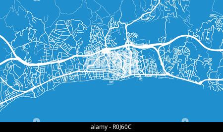 Vettore urbano mappa della città di Marbella, Spagna Illustrazione Vettoriale