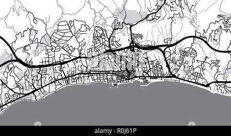 Vettore urbano mappa della città di Marbella, Spagna Illustrazione Vettoriale