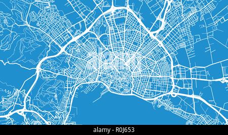 Vettore urbano mappa della città di Palma, Spagna Illustrazione Vettoriale
