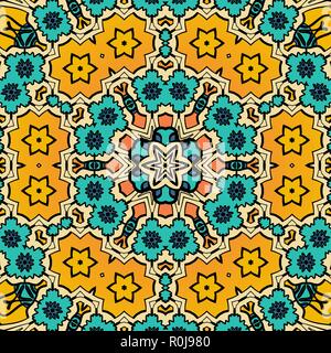 Vintage decorativo mandala orientale seamless pattern. Illustrazione Vettoriale