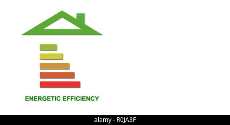 Le case e gli edifici efficienza energetica concetto iluustration sfondo Foto Stock