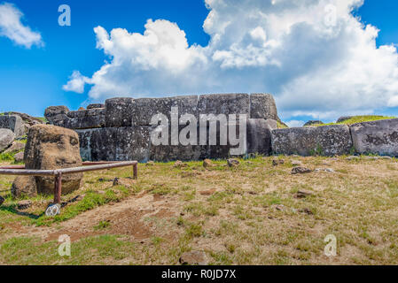 La parete Inca di Ahu Vinapu Foto Stock