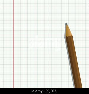 Matita su un foglio di carta il vettore Illustrazione Vettoriale