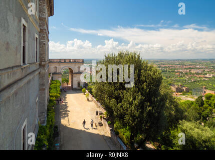 Villa D'Este (Italia) - stupenda villa di Tivoli, provincia di Roma, con belle colline terrazzate giardino rinascimentale e fontane. Sito UNESCO. Foto Stock