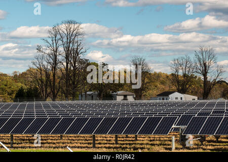 Fonti di energia rinnovabili campo sostituisce le colture di fattoria in Virginia Foto Stock