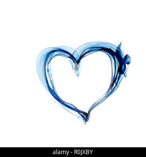 Cuore blu fatta di fumo Foto Stock