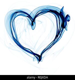 Cuore blu fatta di fumo Foto Stock