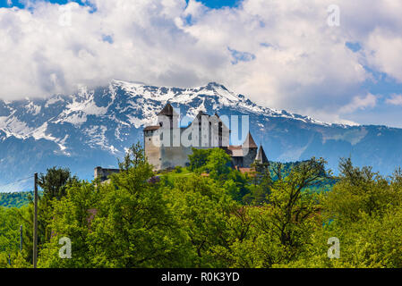 Il castello medievale di Vaduz, Oberland Liechtenstein Foto Stock