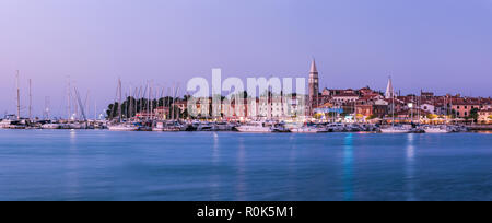 Immagine panoramica di Izola penisola, Slovenia. Foto Stock