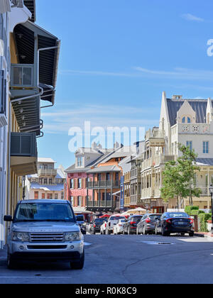 Rosemary Beach Florida strada principale della costa del Golfo, panhandle cittadina. Foto Stock