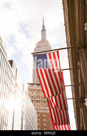 Empire state Building, W33rd Street, New York City, Stati Uniti d'America. Foto Stock
