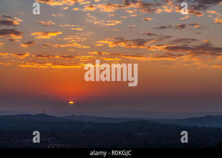 Affacciato su Pretoria dal Klapperkop fort, Pretoria, Sud Africa Foto Stock