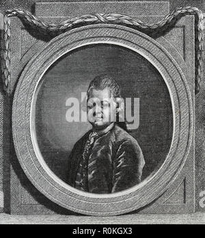 Gotthold Ephraim Lessing (1729-1781). Scrittore tedesco e drramatist. Epoca illuminista. Incisione di germanio, 1882. Foto Stock